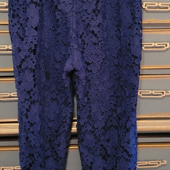 Liz Claiborne 2 PC sleeveless suit, lace overlay, sz. 14, navy - Picture 5 of 10